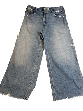 PAIGE Zoey High Rise Wide Leg Jeans Rumors Rock Hem Sz 31 EUC